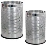 Shivom Steels Stainless Steel Perforated Open Dustbin for Home, Office, Kitchen, Bathroom (Set of 2; 5 liters - 7