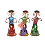 Mahaveer Art Industries Iron Handpainted Iron Royal Guards pair Home décor Multicolor