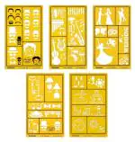 Traceease Multi-Pattern DIY Craft Art Drawing Templates For Mediterranean, Vintage Styles & Wedding silhouette, 5 Pieces