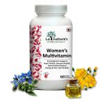 LA NATURE'S WE CARE YOUR HEALTH Women Multivitamin 60 Capsules - Evening Primrose Oil - Essential Vitamins B1, B2, B3, B5, B6, B12, C, D3, E, Biotin - Minerals Iron, Magnesium, Zinc for Women Only