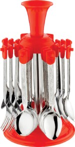 BM KITCHENWARE 24 Pcs Round Elegant Cutlery Set With Stand