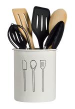 Classyo Cutlery & Spatula Holder, Ladle/Serving Spoon Stand for Kitchen (Ivory)