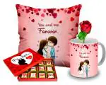 Midiron Romantic Gift for Husband/Boyfriend|| Birthday gift for Wife, Husband, Girlfriend |Valentine's Day Gift for Wife/Girlfriend| ( Chocolate, Artificial Rose, Mug, Cushion)
