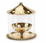 AVINYA Akhand Diya, Elevated Wick Stand, Brass Oil Lamp with Glass Cover for Pooja, Home Décor and Diwali-03