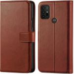 Tingtong Shock Proof Flip Cover Back Case Cover for Moto G30 (Flexible | Leather Finish | Card Pockets Wallet & Stand | Brown)