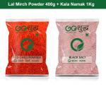 Goshudh Kala Namak 1Kg & Lal Mirch Powder 400gm Combo Pack 1400g