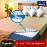 GADDA CO Bamboo Waterproof Protector Fitted Single Bed Mattress Cover (Beige, 75