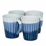 Creative Glut stylish ceramic coffee mugs handmade crafted with glossy finish dishwasher safe set of 4 300ml/each