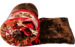 Rian Coffee Floral Print Microfiber Double Mink Blanket (237 x 220 cm) 2dbfp106