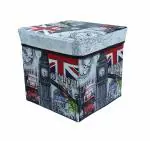 GTC Portable & Foldable Storage Stool for Living Room 30x30x30 cm (363-7) Polyurethane, Weight Capacity-100 KG