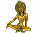 Idol Collections Multicolor Brass The Vedic God Indra Statue, 7.5 Inch