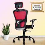beAAtho Amaze ECO Red Ergonomically Adjustable Executive Mesh Home & Revolving Office Chair.
