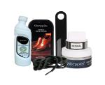 Sheppits Premium Shoe Shiner (Neutral), Shoe Cleaner (Natural), Shoe Horn (Black), Shoe Cream (Natural), & Formal Shoes Laces (Black) Combo | Shoe Care Kit