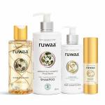 Ruwaa Set of 4 Hair Kits(Shampoo 300ml ,Conditioner 150ml, Serum 30ml & Hair oil 165ml ) (4 Items in the set)
