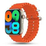 Pebble Frost Pro 1.96 inch Large Display, BT Calling, Spo2, Heart Rate Monitoring, Sleep Monitor, Smartcalculator, AI Voice Assistant, Step Pedometer, Multiple watch faces, Alarm and notification (Salamander Orange)