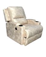 Leatheron Motorised Recliner in Off White Colour