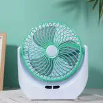 Kirtanworld Portable Mini Fan | Rechargeable Fan with 3 Speeds and LED Light | Feature Quiet Operation | Portable USB Desk Table Fan for Camping Traveling, Home, Kitchen, Office, Outdoor | Table Fan | Desk Mini Table | Mini Fan For Car High Speed