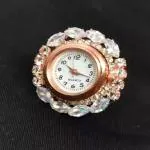 M S ENTERPRISES Analog Diamond Watch Dial Adjustable Finger Rings for Women And Girl