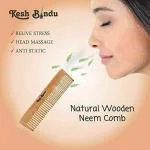 KESHBINDU Handmade Neem Wooden Combs Hair Comb For | Women & Men | Natural & Eco-Friendly | Anti-Bacterial Hair Styling Comb with Fine & Wide Teeth Comb | Made in India (Dual Tooth Comb Pk 2)