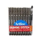 ARTLINE DRAWING SYSTEM PEN - ASSORTED PACK OF 9+Fineliner