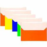 Shining Zon Front and Back Double Pocket A4 Document File Document Bag,Document Folder Envelope Holder Storage Case, Snap Button Organizer, Plastic Container for Papers, Stationery - 12 Pack