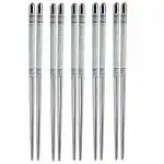 KATHIYAWADI Stainless Steel Chopsticks 05 Pairs Premium Reusable Easy to Use Chop Stick | Dishwasher Safe And Lightweight