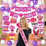Zyozique Bridal Shower Decorations Kit - Banner, PhotoBooth Props, Sash & Balloons - 55 Pcs