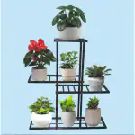 USM ENTERPRISES Metal Plant Stand 7 Tier Potted Flower Stand, Multiple Flower Pot Holder, Plant Display Rack, Planter Organizer Shelf for Indoor Outdoor Garden Patio Balcony