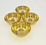 SHLINCO SHLINCO Metal Arts Brass Round Pooja Katori/Bowl for Pooja, Small Size, Set of 4 Brass Decorative Bowl (Gold, Pack of 4)