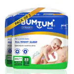 Bumtum Baby Diaper Pants, XXL Size 44 Count, Double Layer Leakage Protection Infused With Aloe Vera, Cottony Soft High Absorb Technology (Pack of 2)