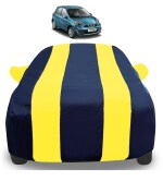 Mockhe Car Cover Compatible with Micra with Mirror Pockets, Triple Stitched, Water Resistant Car Body Cover, Navy, Yellow