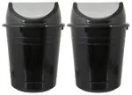 Kuber Industries Black, White Plastic Swing Dustbin (Set Of 2)