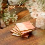 DULI Set of 6 Resin Coaster Set for Table accessories 10x10cm (Strawberry Vanilla)