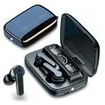 OSHEE STORE M10 Bluetooth 5.1 Earbuds in-Ear TWS Stereo Headphones with Smart LED Display Charging Case, Waterproof Built-in Mic for Sports Work - Black