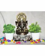 Beckon Venture - Gold Handicrafted Resin Lord Ganesha Statue For Home Decor