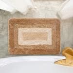 FRAME Set Of 2 Pcs. Bath-Door Mat 35x50 cm. Antiskid & Washable By Saral Home(Gold)