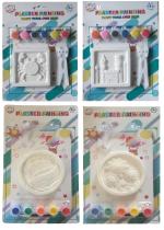 Freesia Ceramic Plaster DIY Kit with Stand, (Pack of 4)