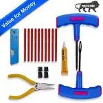 amiciAuto Puncture Repair Kit with Rubberized Anti-Slip Hand Tools for Better Grip, Cars and Bike, Tubeless Tyre Repair Emergency Kit