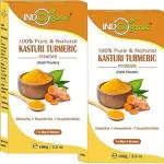 Indo Organic Kasturi Turmeric/Haldi Powder | Kasturi Manjal for Skin, Face Care & Whitening Pack 2, 200 g