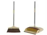 Delzon Multicolor Plastic Dustpan With Soft Bristle Broom