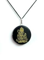 Astroghar Natural Black Tourmaline Alloy Metal Black Pendant Locket For Men And Women