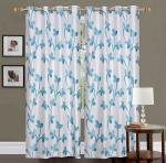 Dc Decastle Premium Pearl printed polyester Room Darkneing 182 cm (6ft) Window Curtain (blue, Pack of 2)