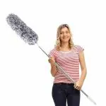 MOBONE Microfiber Duster 100 inch ExtensionPole with Cleaning Ceiling Fan High Ceiling Wet and Dry Duster (Grey)