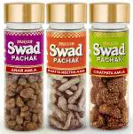 Panjon Swad Amla Anar, Chatpata Amla & Khatta Meetha Aam Papad (Candy Mouth Freshener) 3 Bottles, 365g