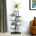 MADHAV Metal Plant Stand - Indoor/Outdoor Modern Flower Pot Holder, Heavy-Duty, Rust-Resistant, Ideal for Home Garden and Balcony Decoration