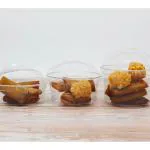 Pocheon - 250 ml - 25 Pcs - Reusable PET Transparent Round Hinged Container for Kitchen, Travel, Pantry