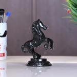 Kridaykraft Metal Black Jumping Horse Statue