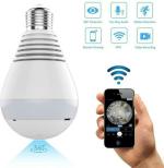 AVOIHS D Bulb 25kk Wireless Bulb Light Spy Camera with 360 Degree IP 2MP Fisheye Vision Remoting Monitoring (Black)