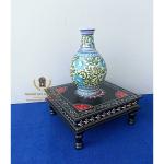 Panji Art Export Handpainted Multicolor Wood Handicraft Pooja Chowki, 12 X 12 X 6 Inch