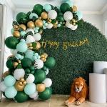 AT Presents Jungle Theme Happy Birthday Balloon Decoration Combo/Kit/Pack/Set A Perfect combination to make your Occasion Memorable for Life time (Set of 63)